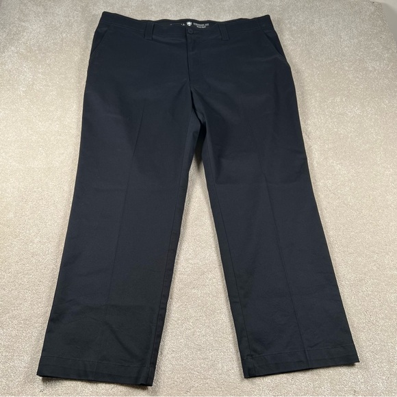 Oak Hill Straight Fit tech Pants Gray Flat Front cotton blend men's 42 x 28 - Picture 1 of 13